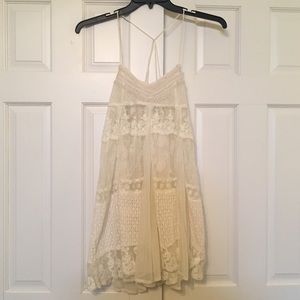 Kimchi Blue Flowy Lace See-Through Dress